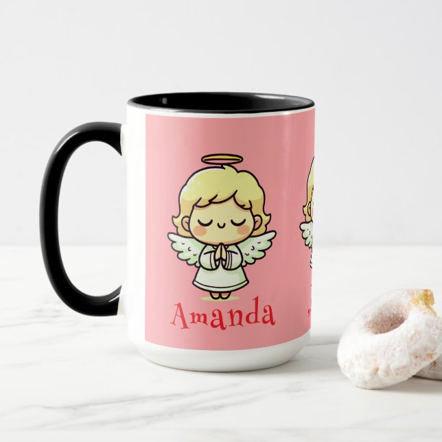 Taza Tres ángeles rezando (Con donut)