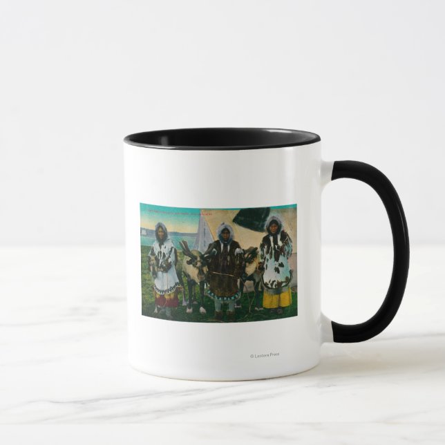 Taza Tres bellezas esquimales y un estado de renos tren (Derecha)
