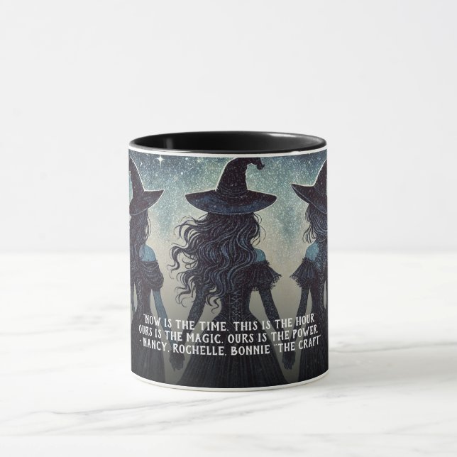 Taza Tres brujas en Halloween estrellado nocturno (Centro)