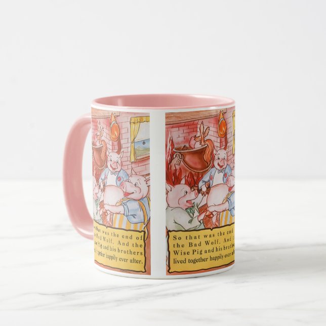Taza Tres Cerditos Cocinando Lobo, Historias de hadas a (Anverso izquierdo)