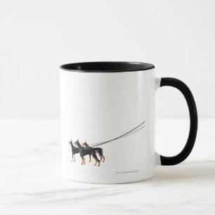 Taza Tres Dobermans en el correo
