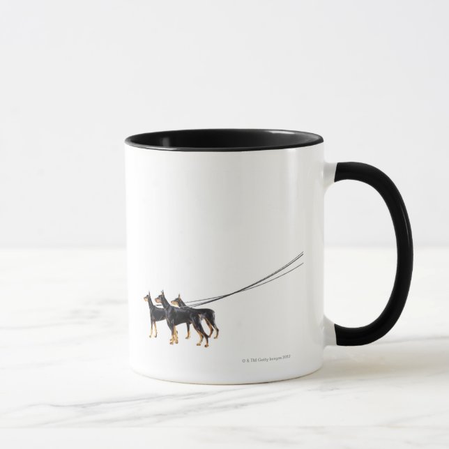 Taza Tres Dobermans en el correo (Derecha)