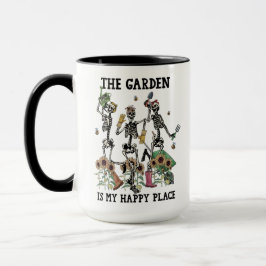Taza Tres esqueletos Jardín de baile es mi lugar feliz