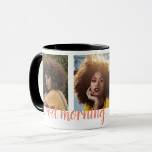 Taza Tres fotos y Personalizado de texto café Mug