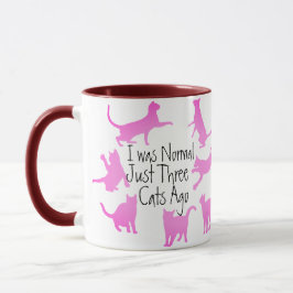 Taza Tres Gatos Atrás - Diseño Normal Divertido pa