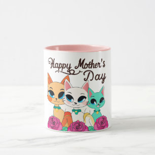Taza Tres gatos: "Feliz Día de la Madre"