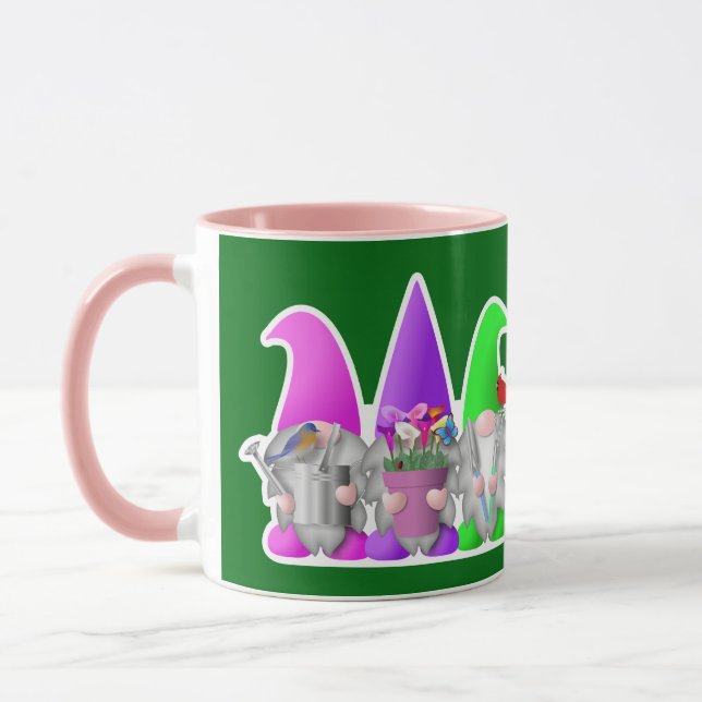 Taza Tres gnomos de jardín de primavera (Izquierda)