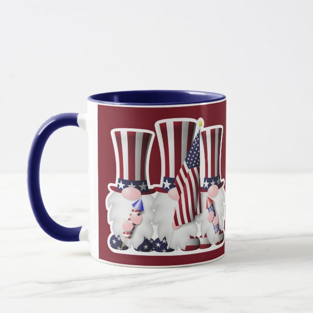 Taza Tres gnomos patrióticos americanos (Izquierda)