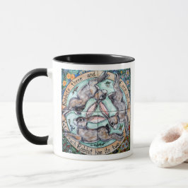 Taza Tres Hares Conejo Cuatro Estaciones Coloridas Whim