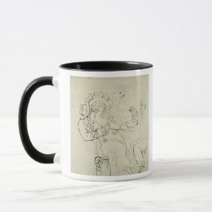 Taza Tres hombres y una consumición de la mujer (pluma