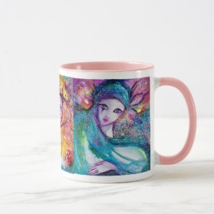 TAZA TRES MÁSCARAS DE CARNAVAL EN ROJO AZUL Y AMARILLO