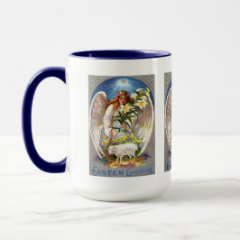 Taza Tres paneles de ángel y cordero vintage, ZSSG