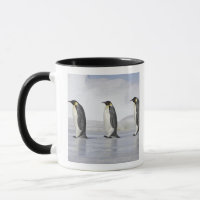 Tres pingüinos de emperador, isla de la colina de