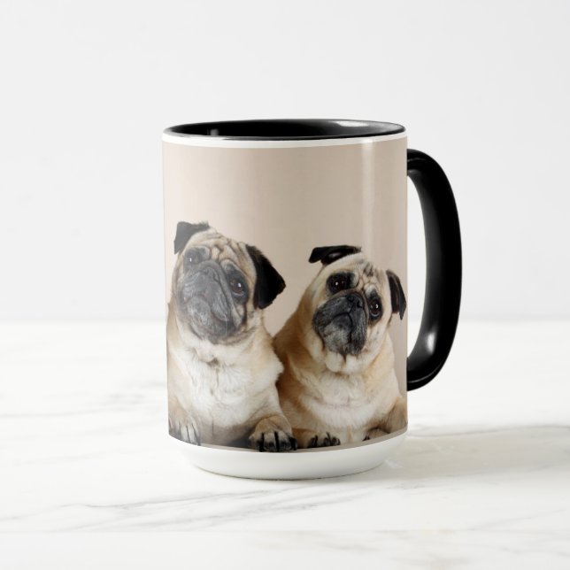 Taza Tres Pugs En La Fila (Anverso derecho)