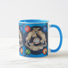 Taza Tres Rabbits Hares persiguiendo a la luna cuatro e