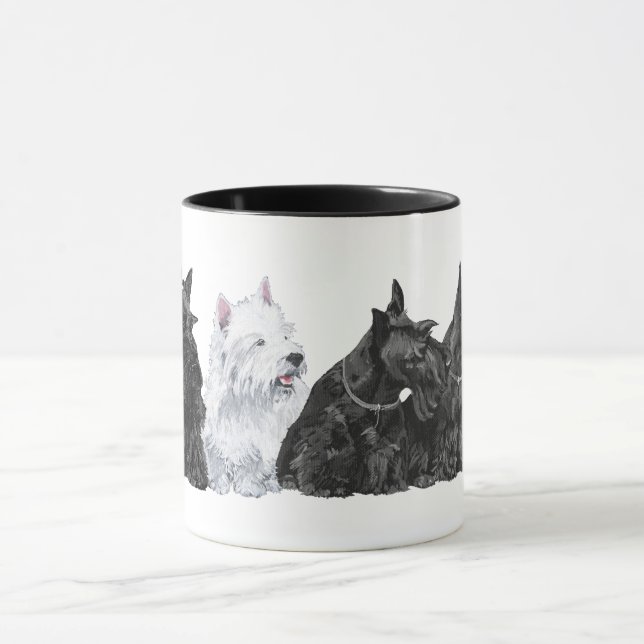 Taza Tres Scotties y un Westie (Centro)