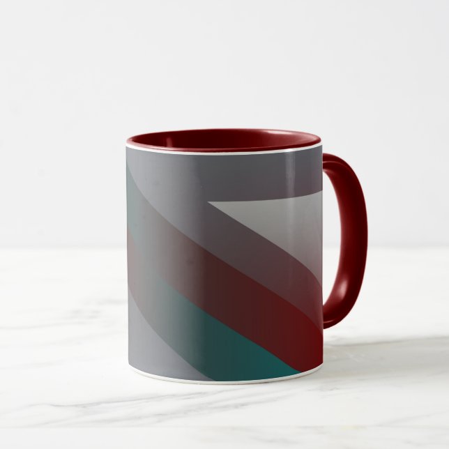 Taza Triángulo gris burdeos verde azulado (Anverso derecho)