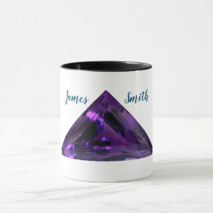 Taza Triángulo púrpura Ametista café Mug con tu nombre