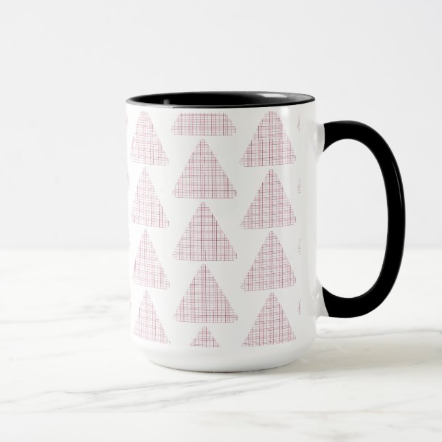 Taza Triángulos de Tartán Rosa (Derecha)