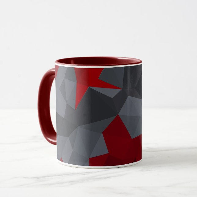Taza Triángulos rojos dispuestos al azar. (Anverso izquierdo)