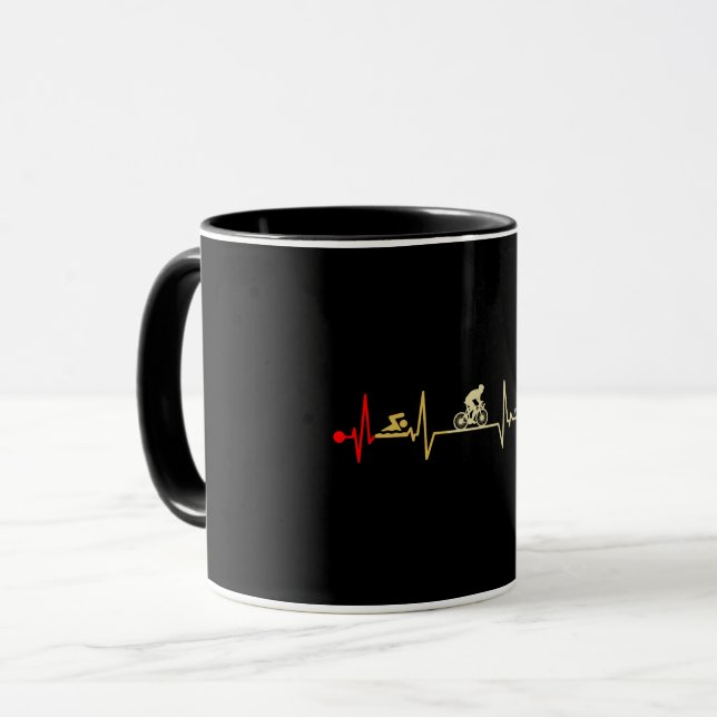 Taza Triathlon Heartbeat Vintage (Anverso izquierdo)