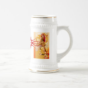 Taza tribal roja del logotipo del pecado de la