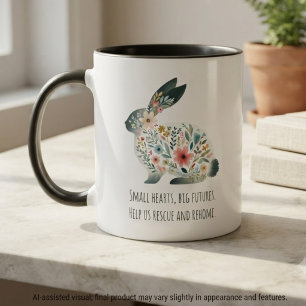 Taza Tributo al Rescate de Conejos en Pradera Floral Su