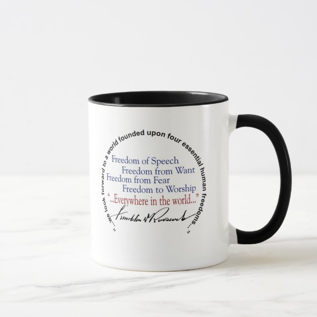 Taza Tributo de las libertades del FDR cuatro (Derecha)