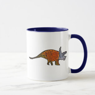 Taza Triceratops dinosaur ilustracion de arte para niño