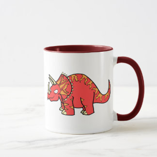 Taza Triceratops rojo enojado - Dinosaur-gifts.com