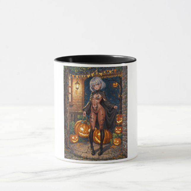 Taza Trick o Treater, valiente Chica de disfraces de Ha (Centro)