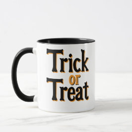 Taza "Trick or Treat" - Diseño clásico de fuentes de Ha