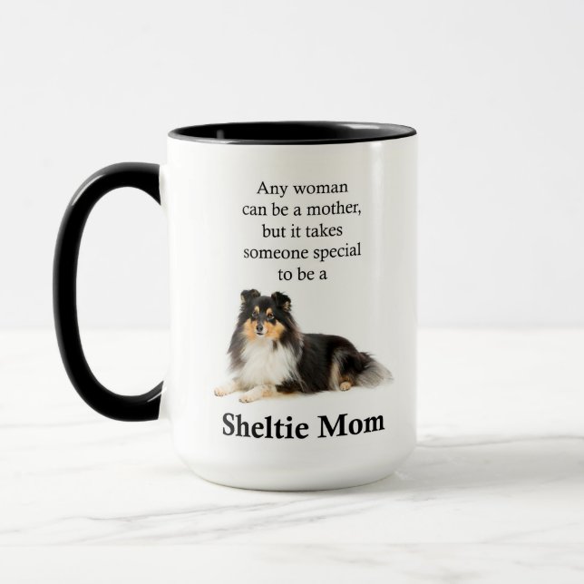 Taza Tricolor Sheltie Mom Mug (Izquierda)