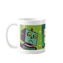 Taza tricolora de los robots