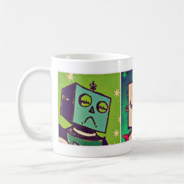 Taza tricolora de los robots