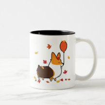 Taza tricolora roja el | CorgiThings del otoño del