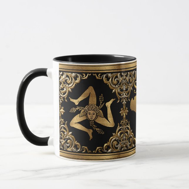 Taza Trinacria barroca siciliana Diseño Mug (Izquierda)