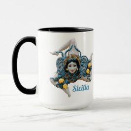 Taza Trinacria de Sicilia símbolo de las Tres Piernas S