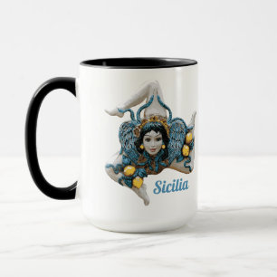 Taza Trinacria de Sicilia símbolo de las Tres Piernas S