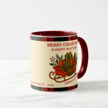 Trineo de Navidad vintage con regalos y cuadros es