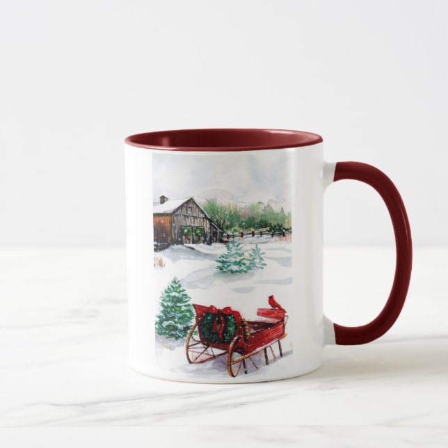 Taza Trineo y petirrojo rojo (Derecha)