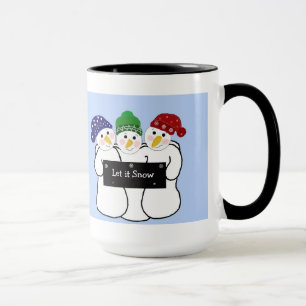 Taza Trío de hombres de nieve con Rótulo de nieve