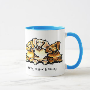 Taza Trío del golden retriever personalizado
