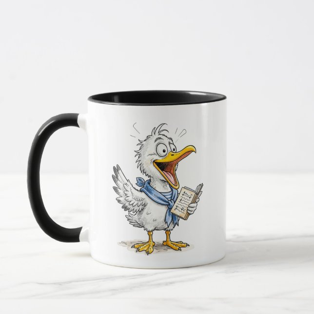 Taza Tripulación de Pájaro Marinero Cómico (Izquierda)
