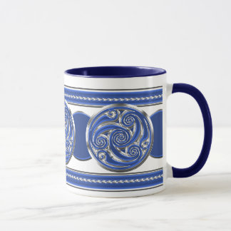 Taza Triskel de plata azul