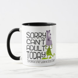 Taza Triste divertido no puede monstruo adulto del hoy