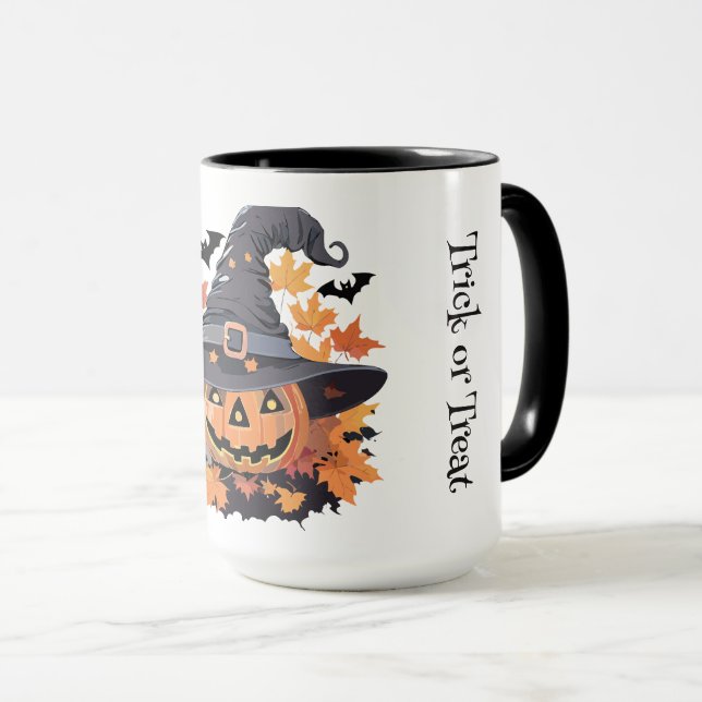 Taza Triste y espeluznante truco o trato de Halloween (Anverso derecho)