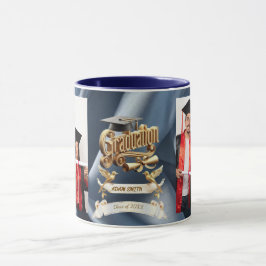 Taza "Triunfo Real: Edición Elite Oro y Azul Marino 202