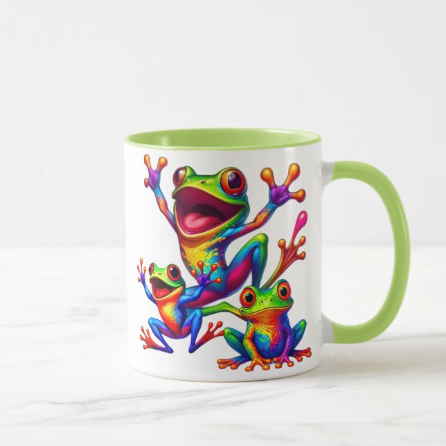 Taza Trois grenouilles joyeuses aux couleurs éclatantes (Derecha)