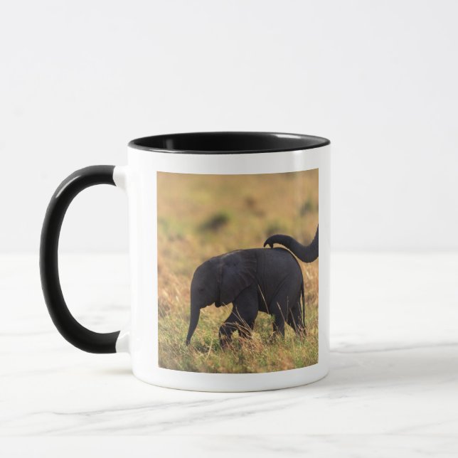 Taza Tronco del descendiente conmovedor del elefante, (Izquierda)